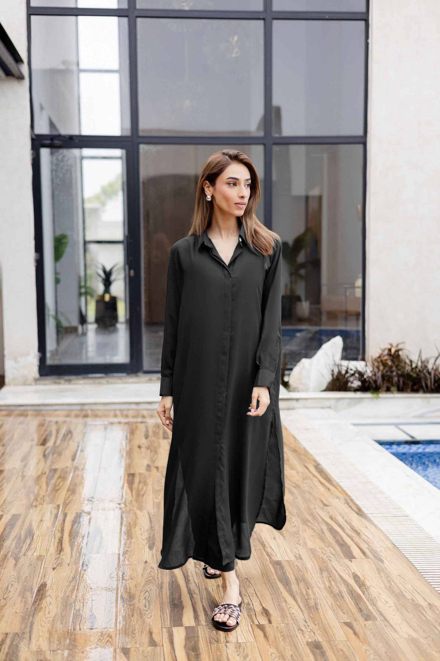 Solid 2PC Dress - SP-02 Black