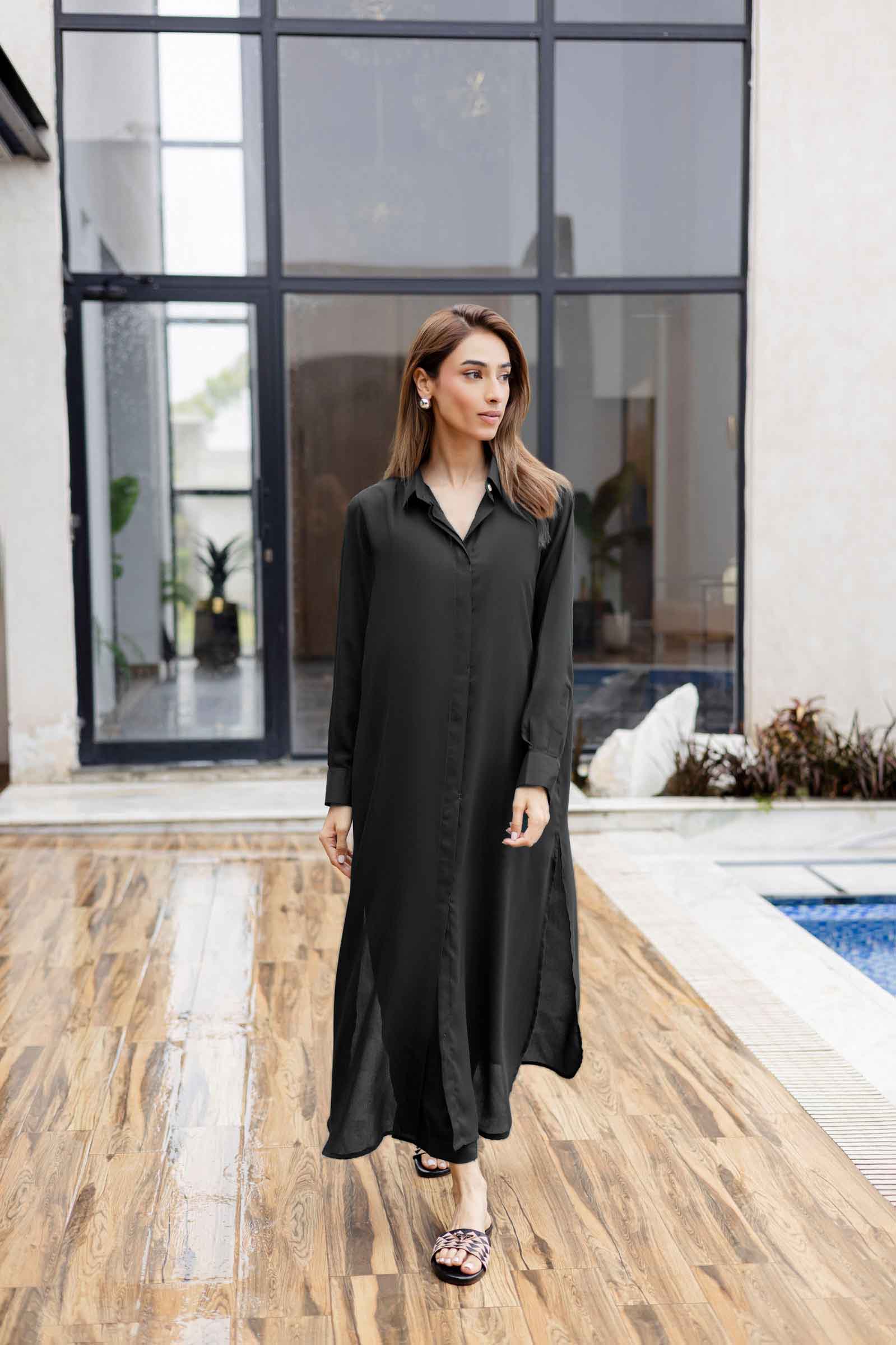 Solid 2PC Dress - SP-02 Black