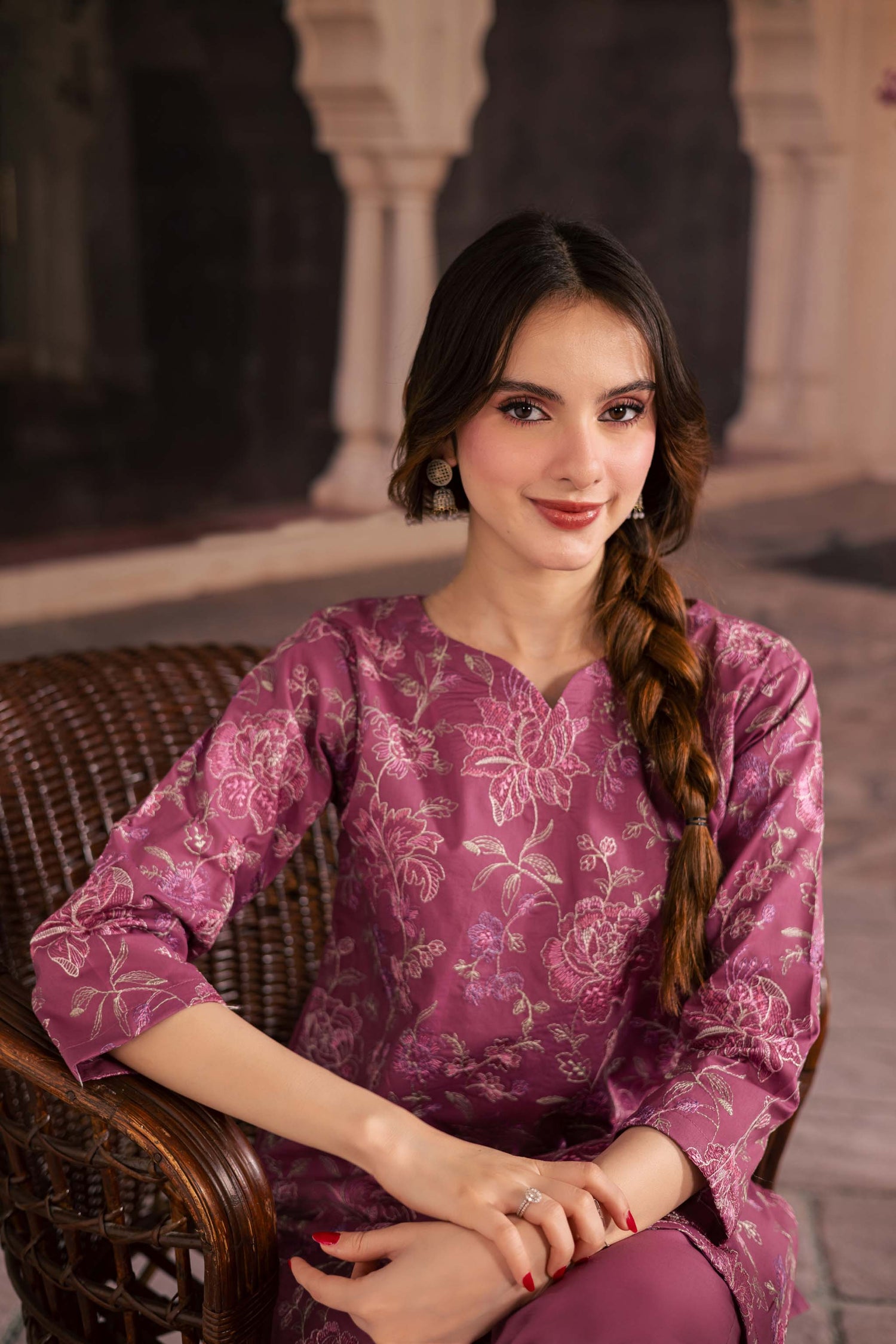 2PC Summer Embroidered Dress - 1239