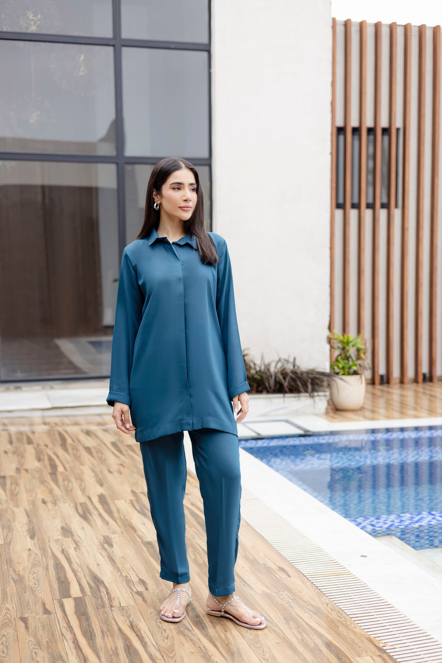 Solid 2PC Dress - SP-03 Teal