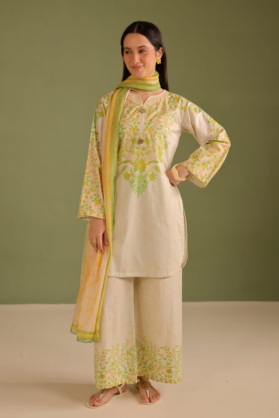 3PC Printed Lawn Suit - 42711