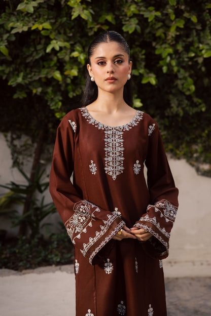 2PC Winter Embroidered Dress - 1204
