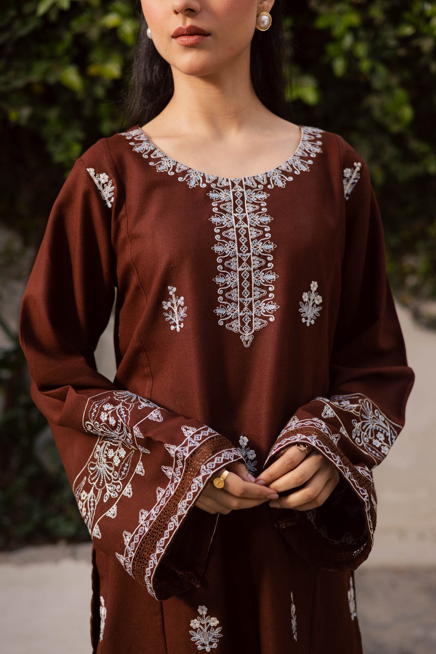 2PC Winter Embroidered Dress - 1204