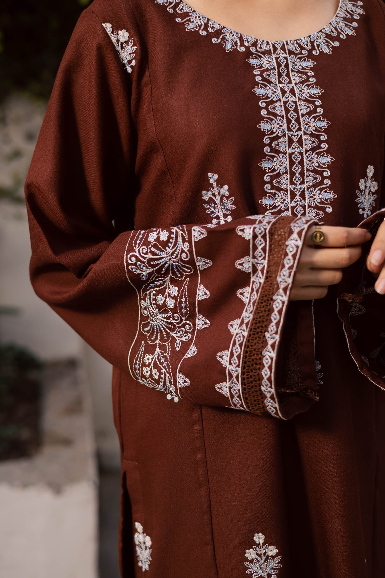 2PC Winter Embroidered Dress - 1204