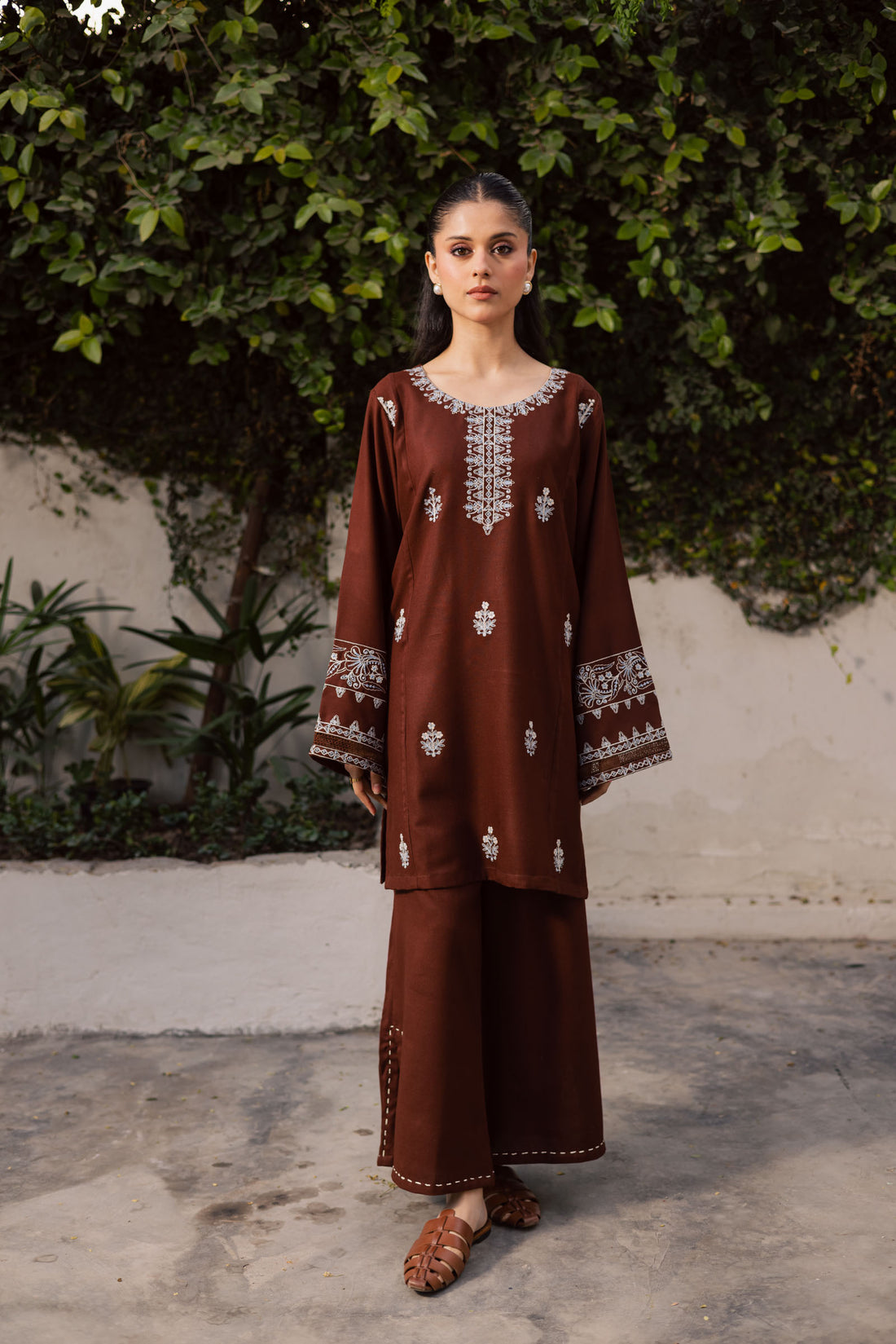 2PC Winter Embroidered Dress - 1204