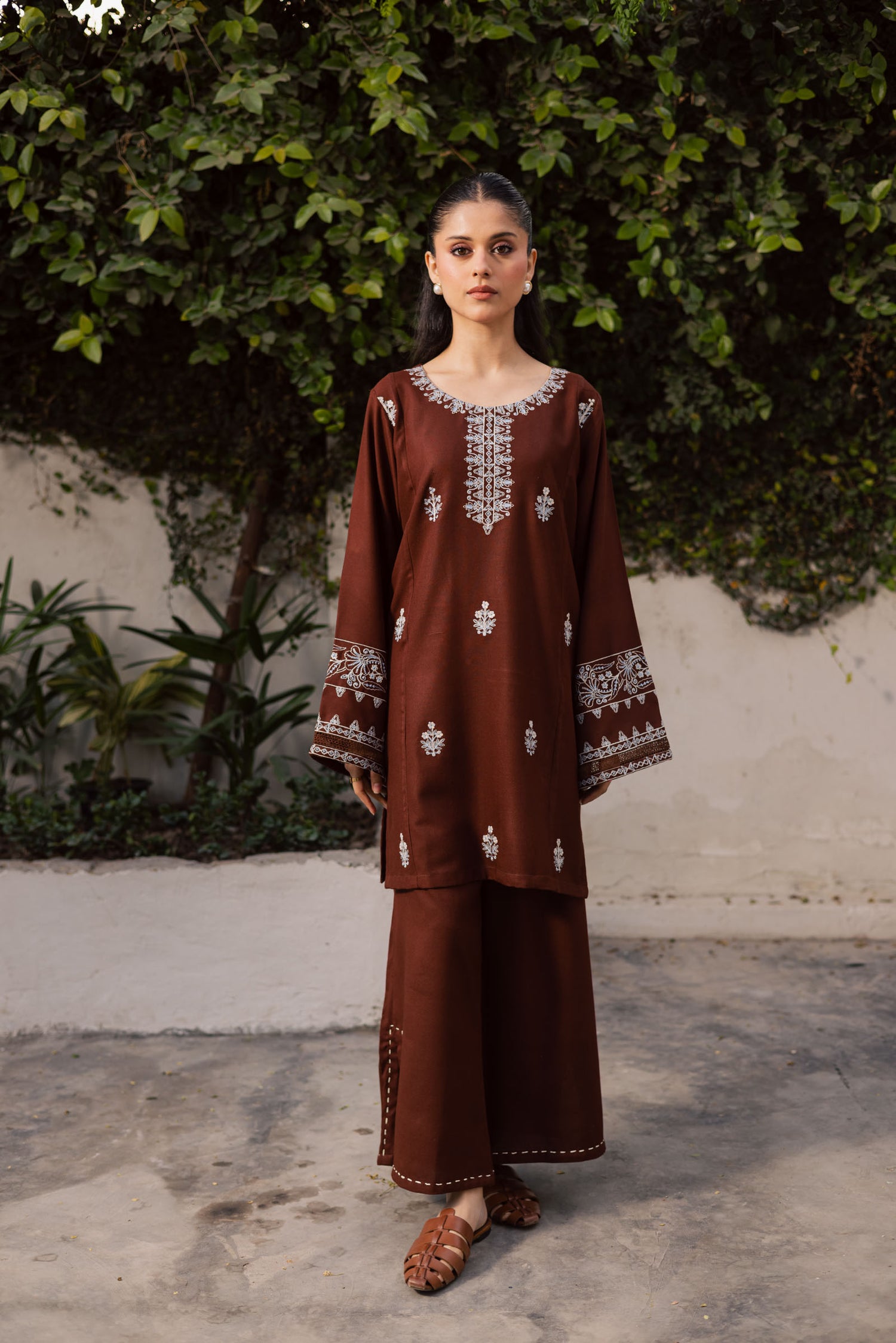 2PC Winter Embroidered Dress - 1204
