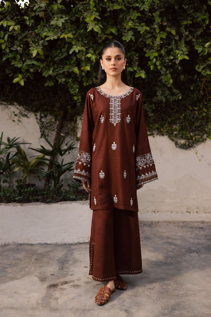2PC Winter Embroidered Dress - 1204