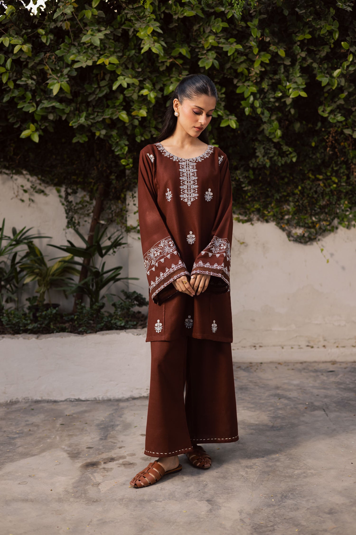 2PC Winter Embroidered Dress - 1204