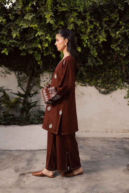 2PC Winter Embroidered Dress - 1204