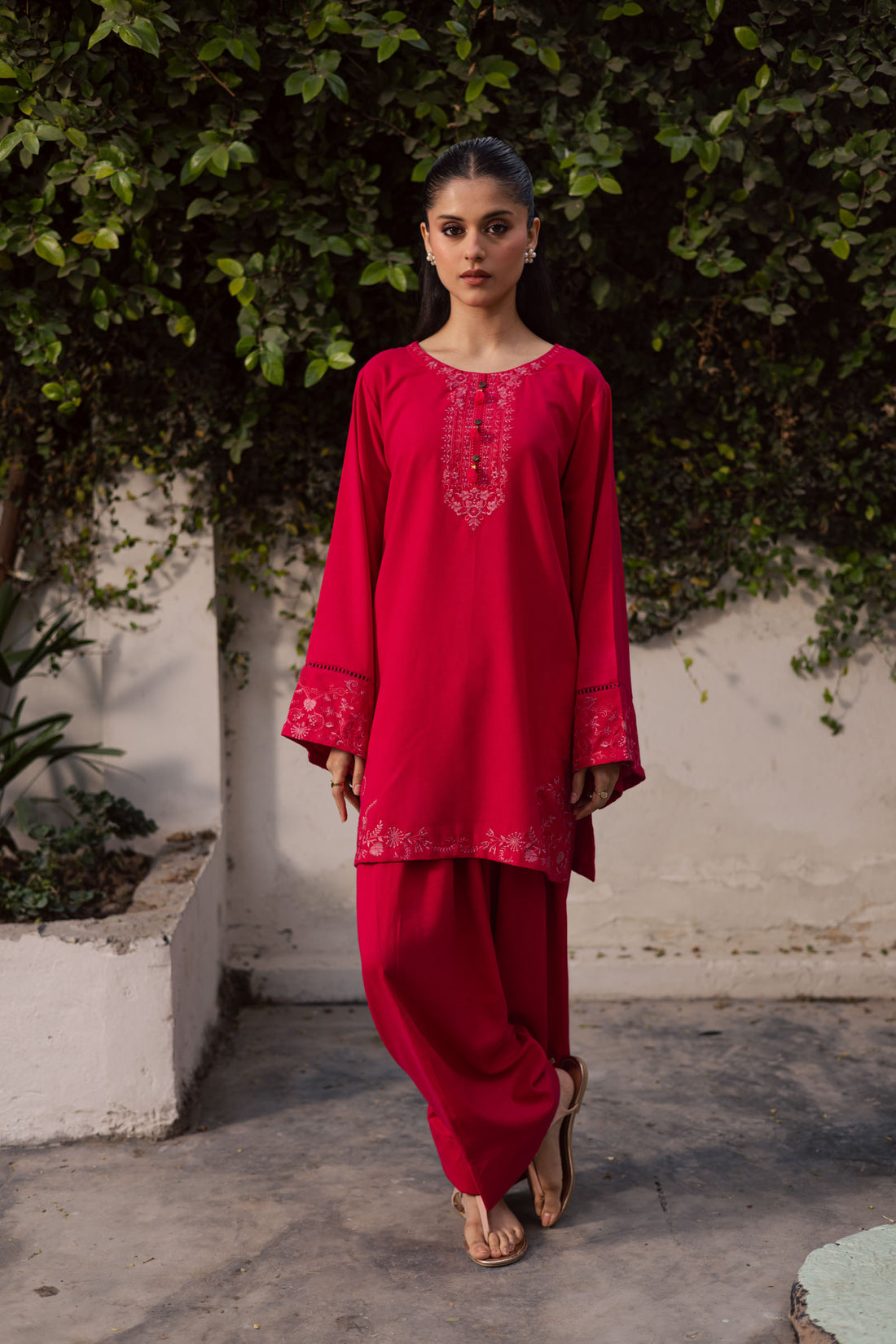 2PC Winter Embroidered Dress-1180