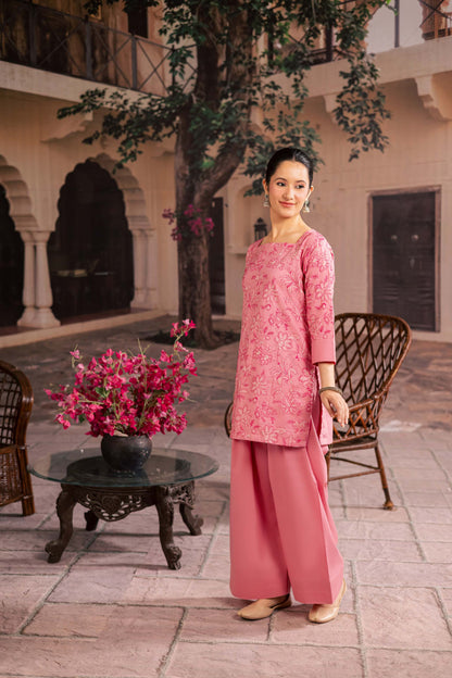 2PC Summer Embroidered Dress - 1237
