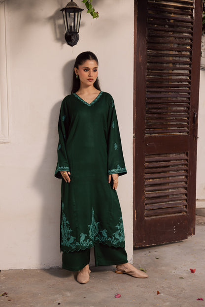 2PC Winter Embroidered Dress - 1206
