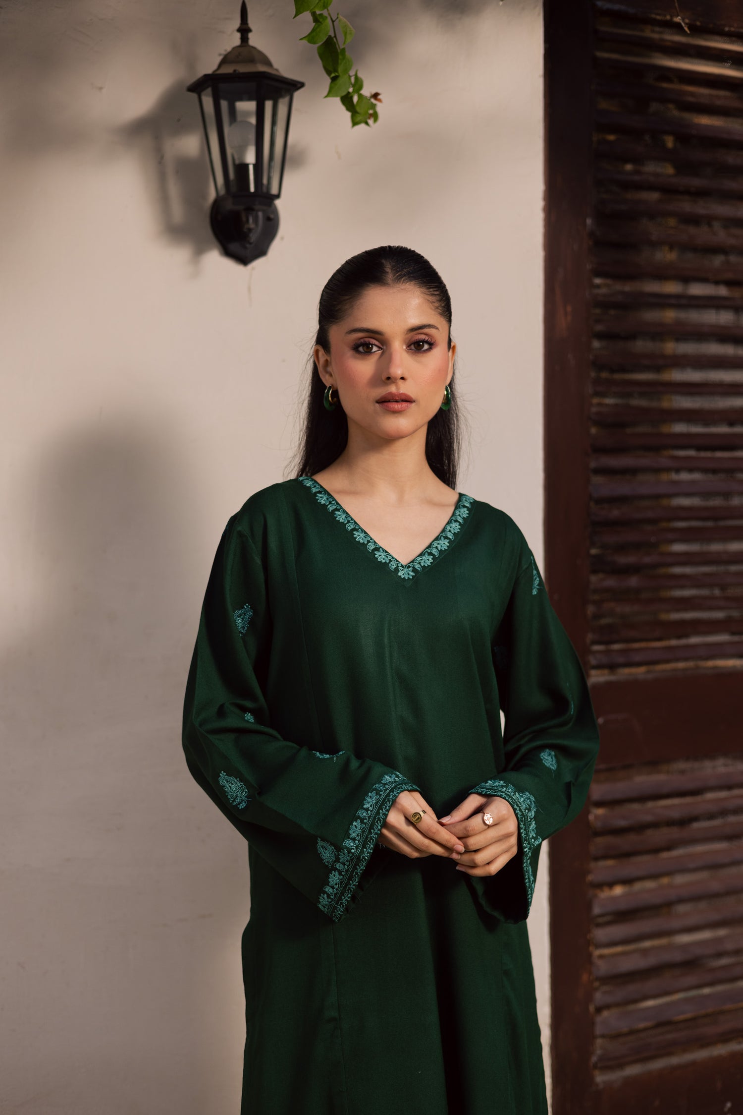 2PC Winter Embroidered Dress - 1206