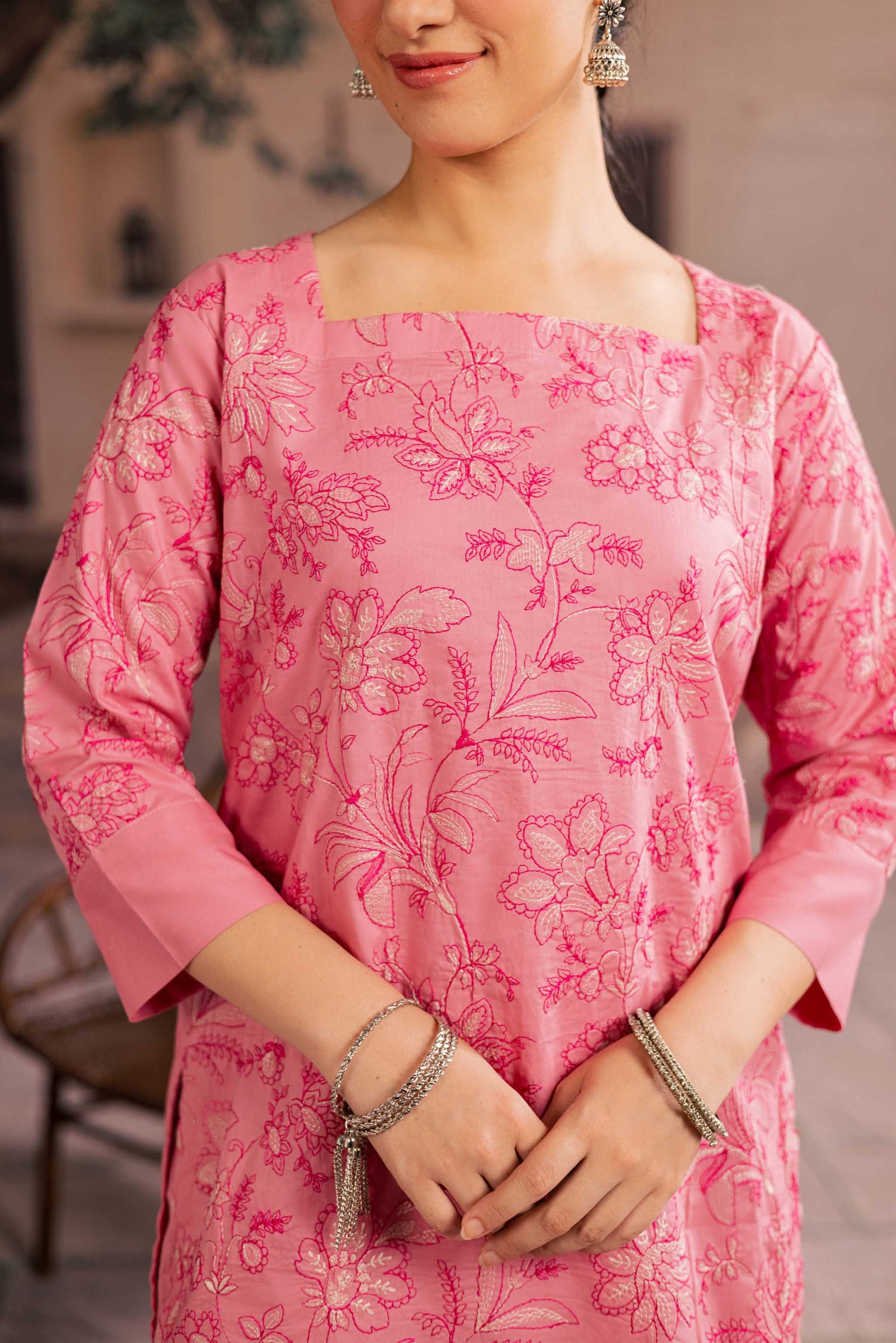 2PC Summer Embroidered Dress - 1237
