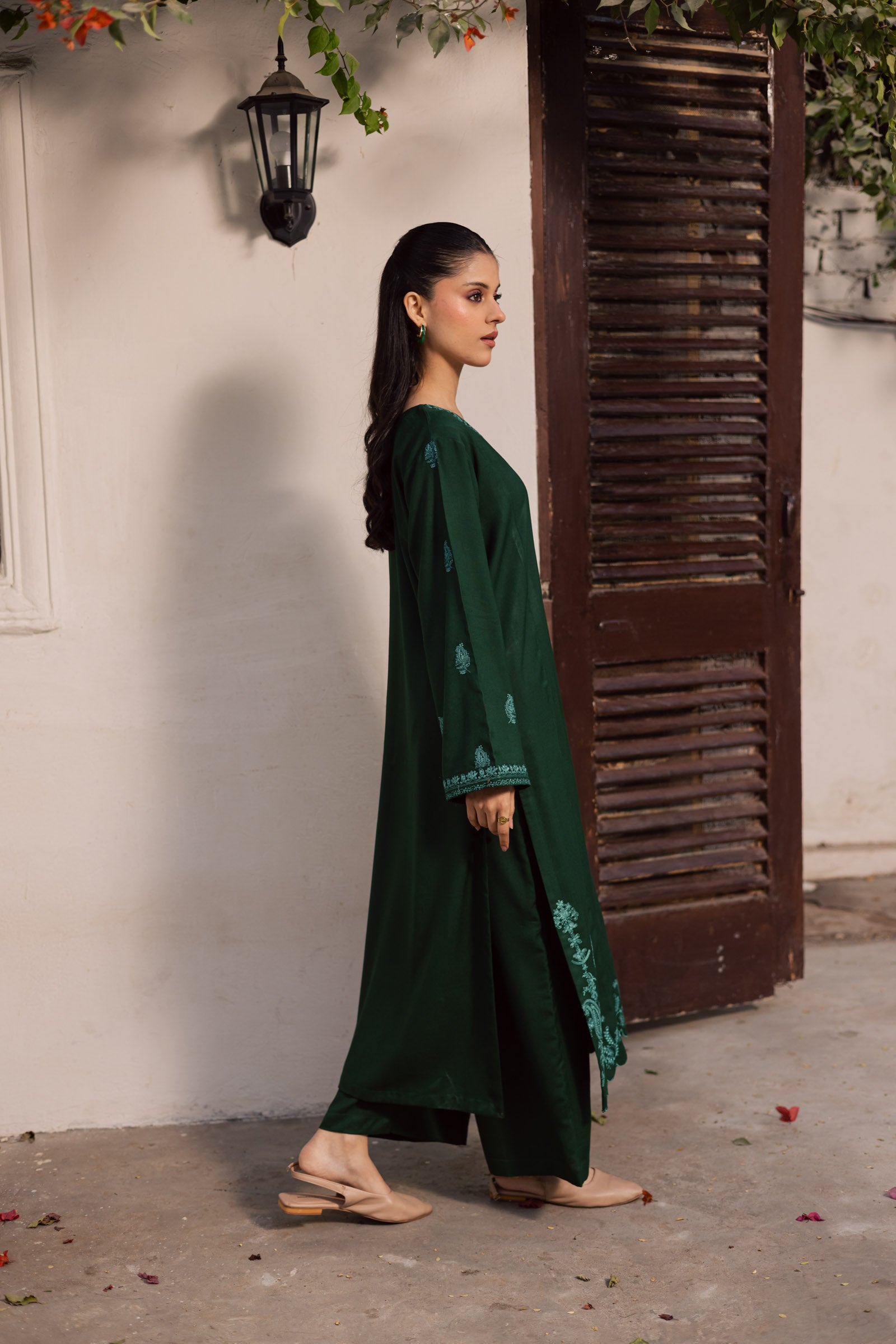 2PC Winter Embroidered Dress - 1206