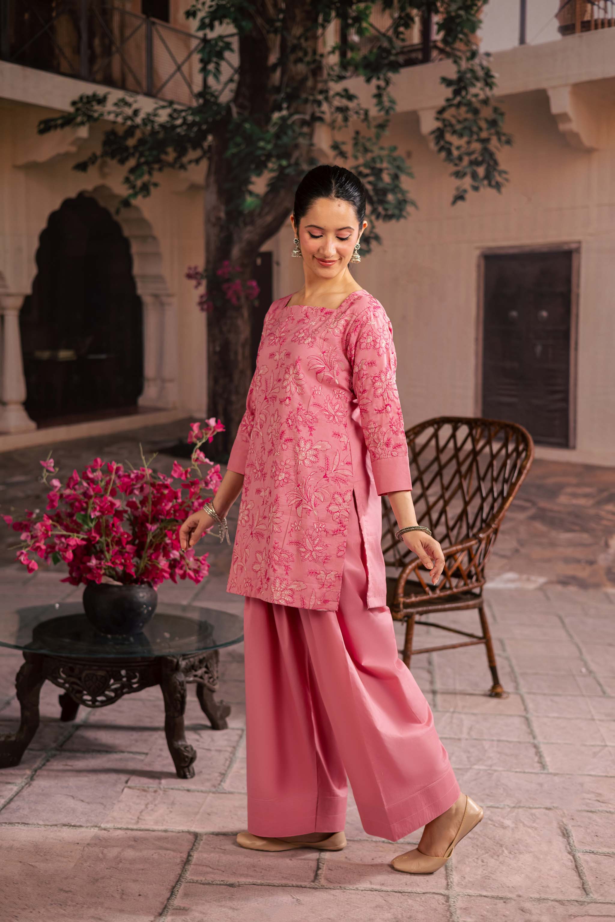 2PC Summer Embroidered Dress - 1237