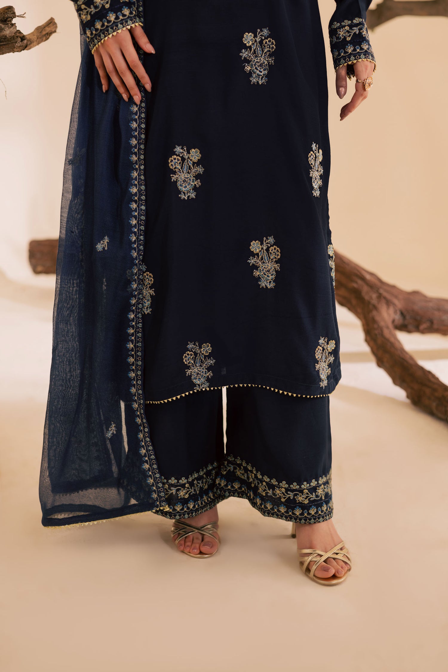 3PC Luxury Embroidered Dress- RSNB04