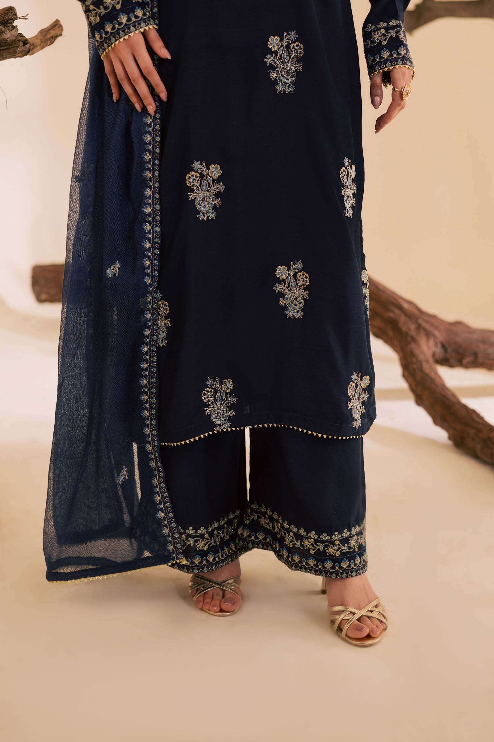 3PC Luxury Embroidered Dress- RSNB04