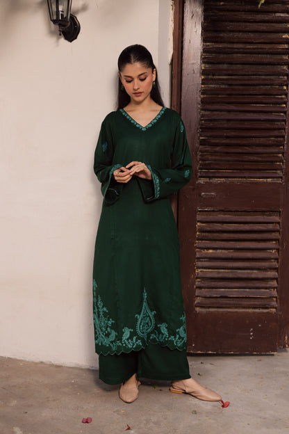 2PC Winter Embroidered Dress - 1206