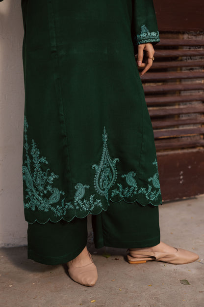 2PC Winter Embroidered Dress - 1206