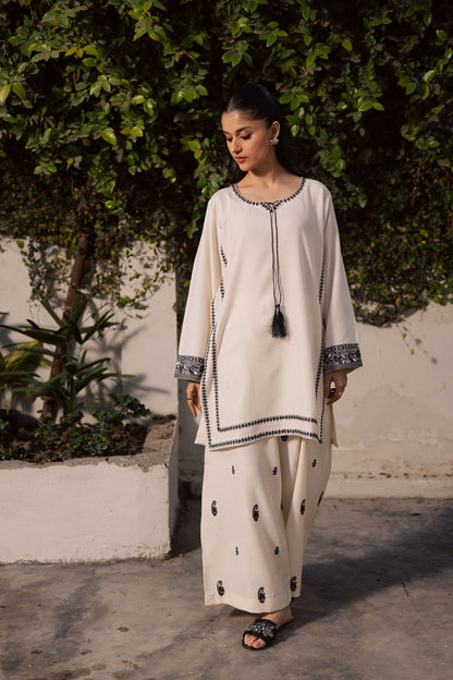 2PC Winter Embroidered Dress - 1198