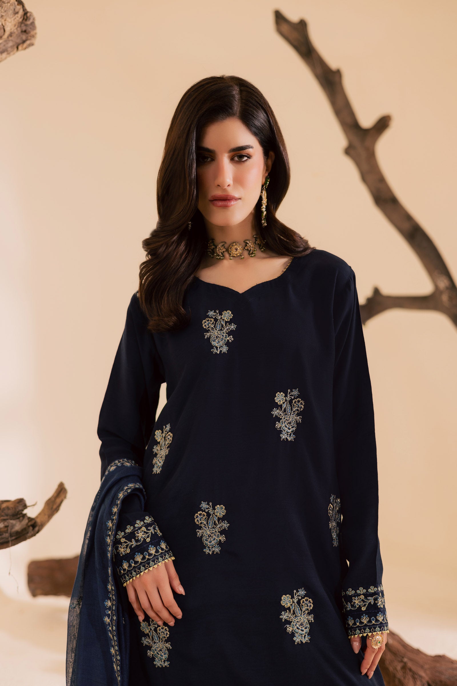 3PC Luxury Embroidered Dress- RSNB04