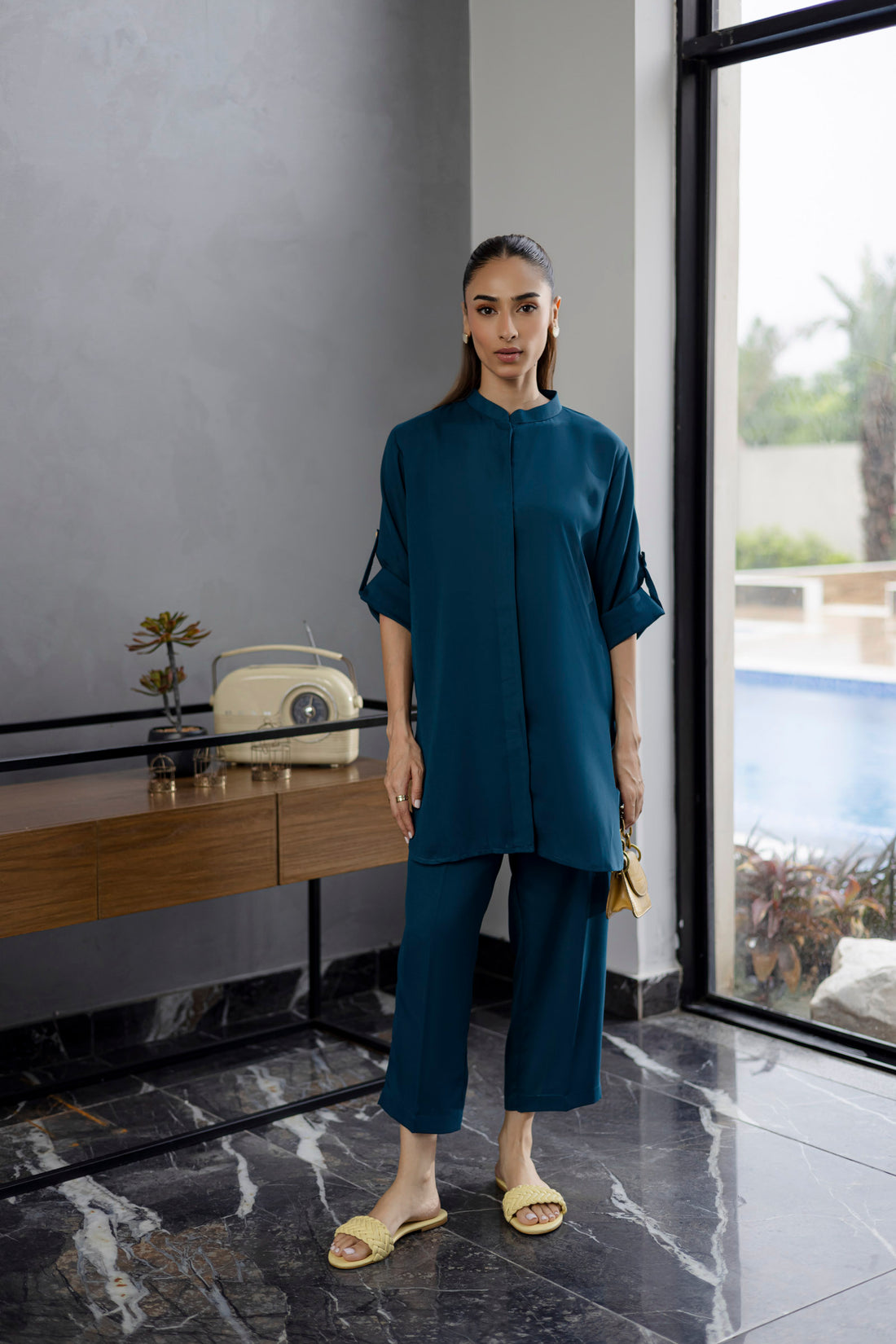 Solid 2PC Dress - SP-01 Teal