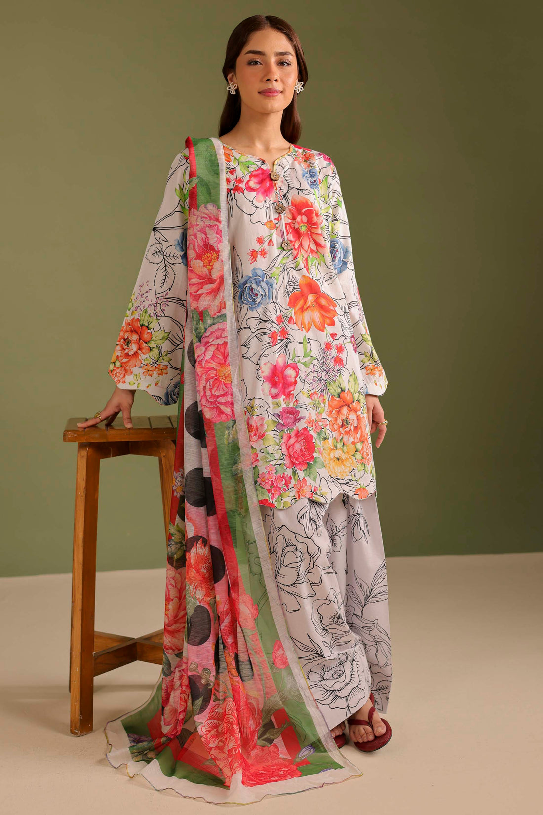 3PC Printed Lawn Suit - 42658