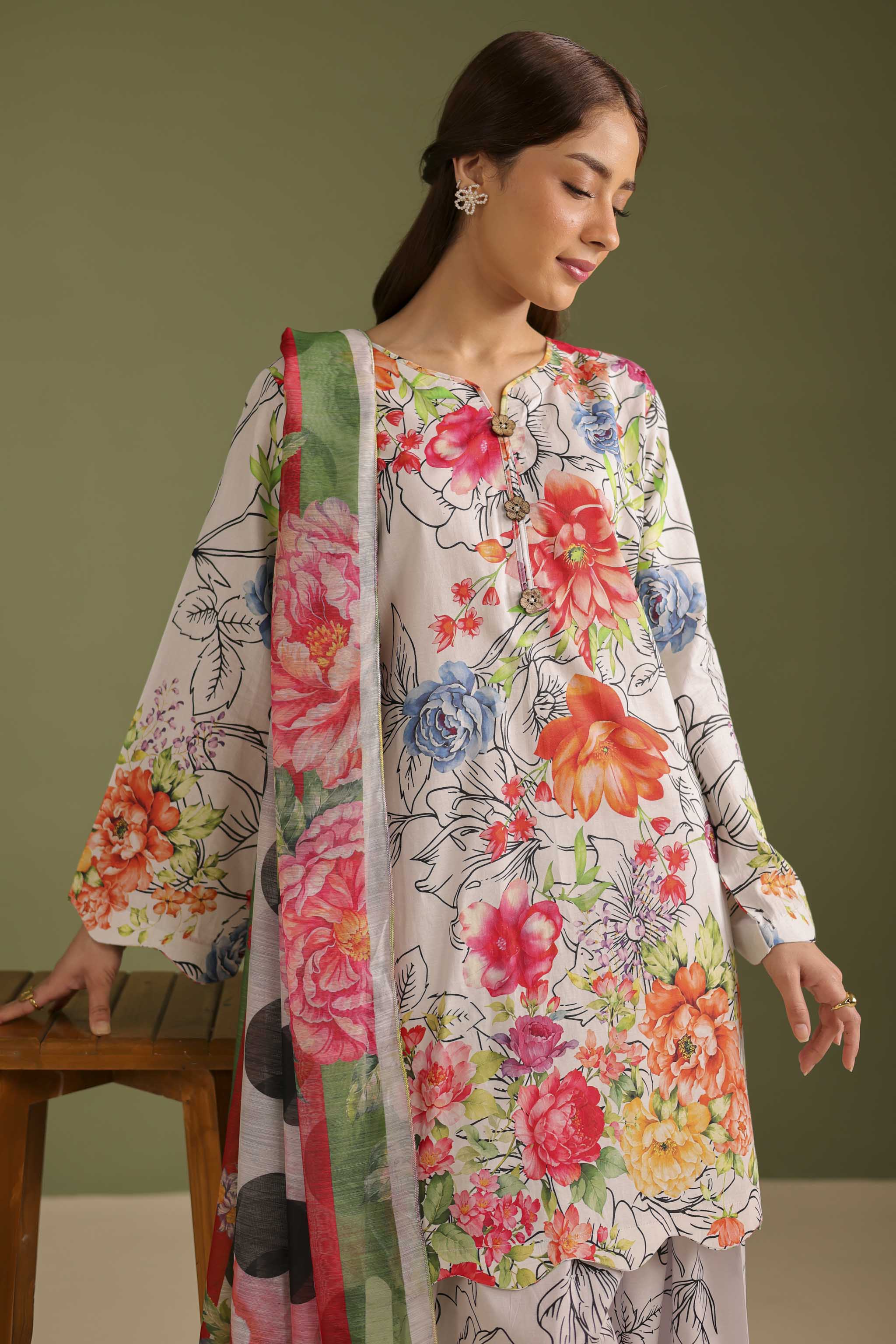 3PC Printed Lawn Suit - 42658
