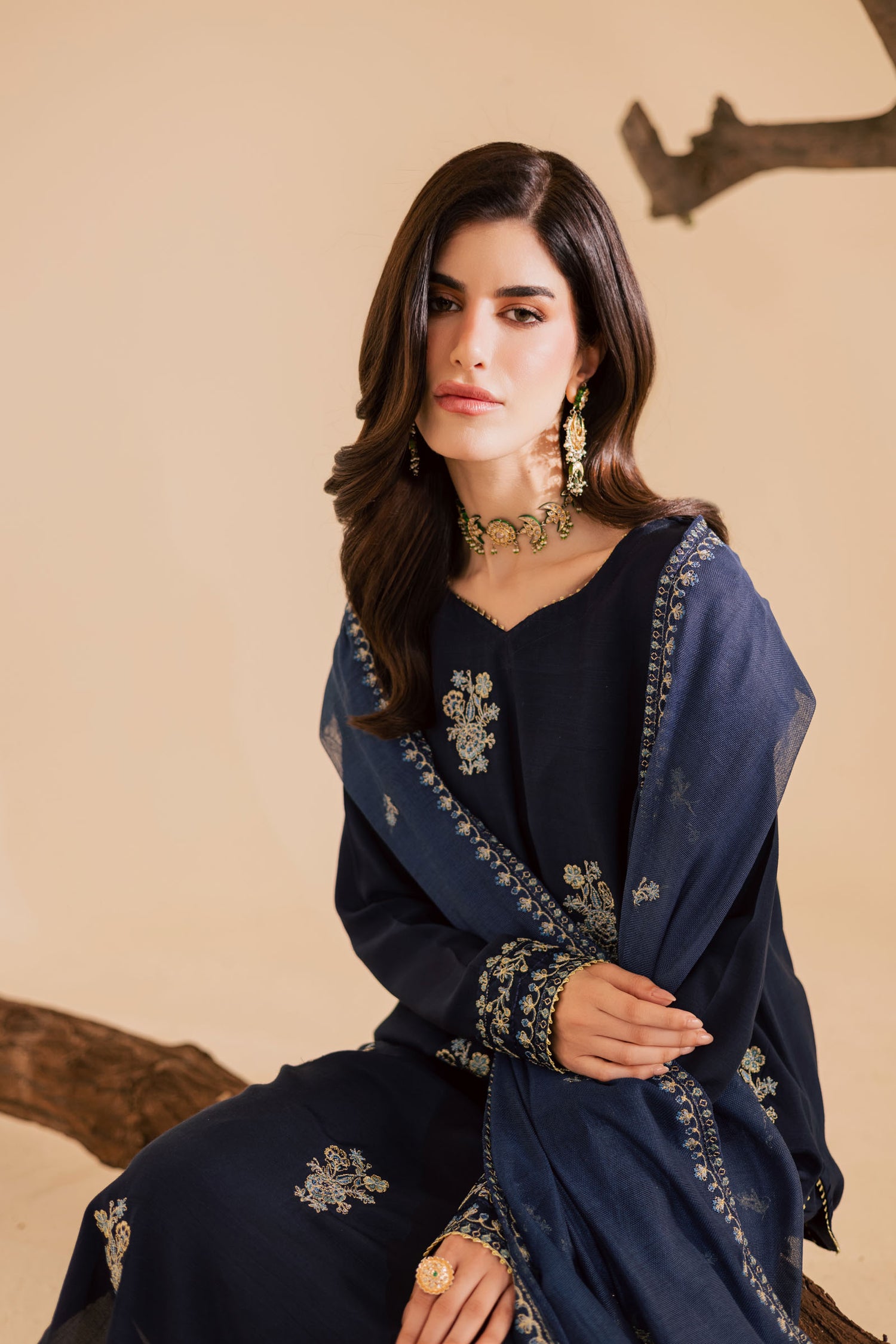 3PC Luxury Embroidered Dress- RSNB04