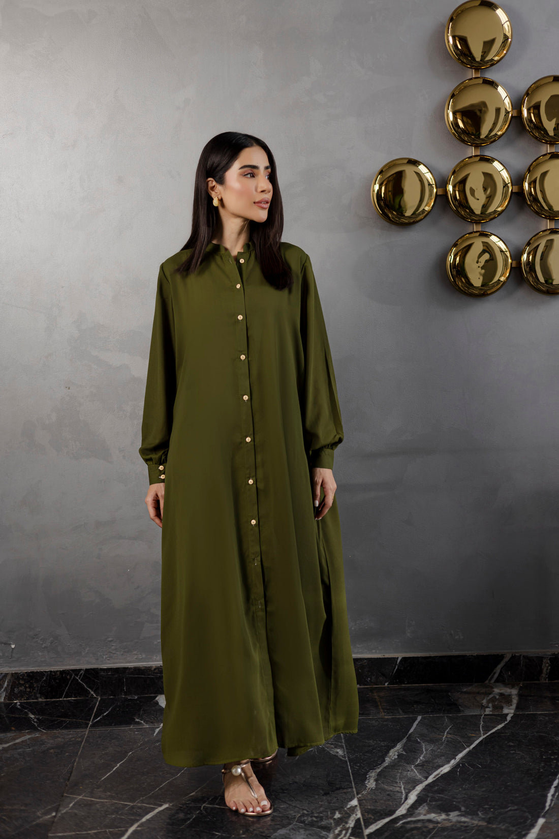 Solid 2PC Dress - SP-05 Olive