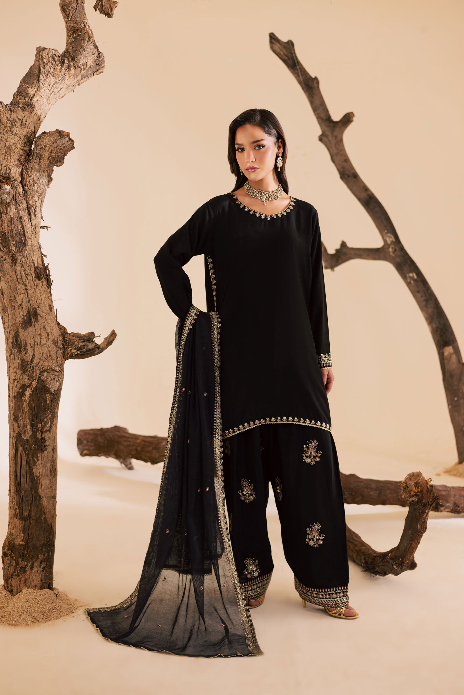 3PC Luxury Embroidered Dress- RSB06
