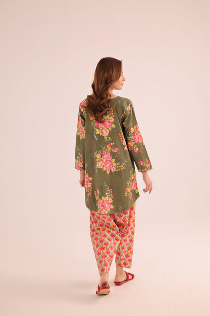 2PC Summer Lawn Dress- PRT L42196
