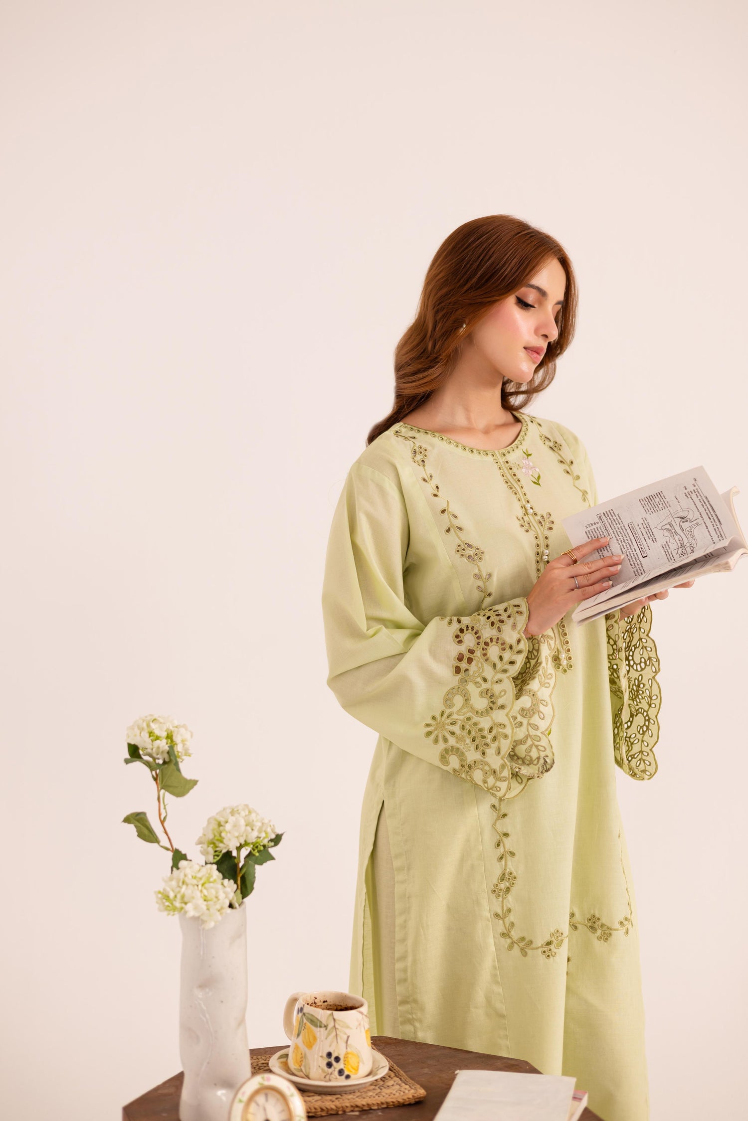 2PC Embroidered Dress - 1122