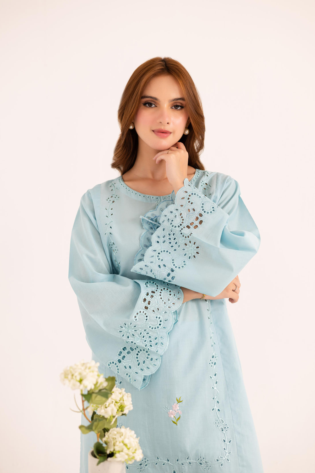 2PC Embroidered Dress - 1123