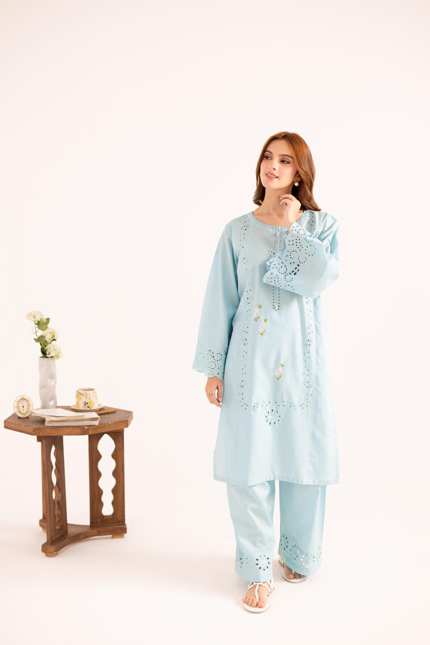 2PC Embroidered Dress - 1123