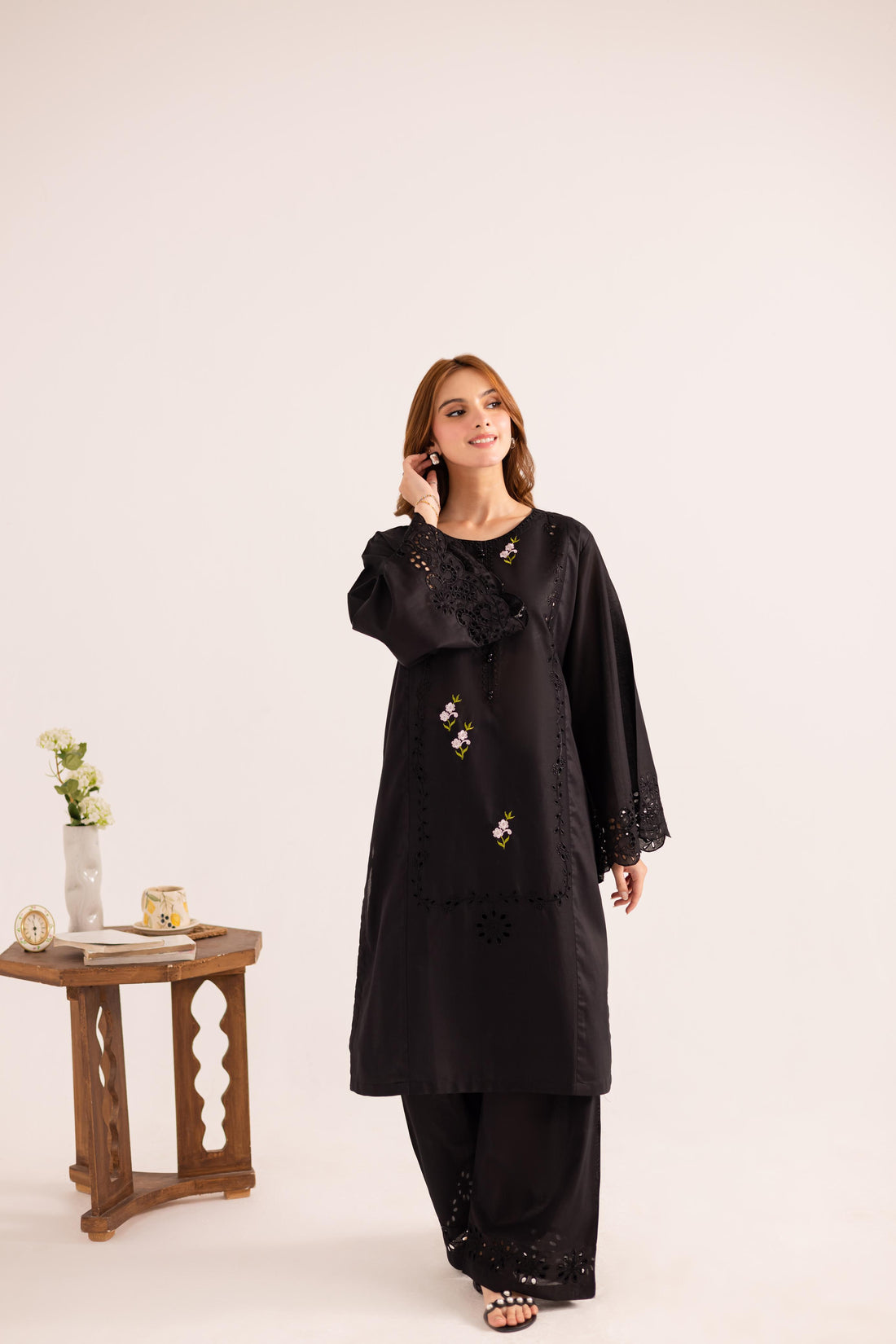 2PC Embroidered Dress - 1121