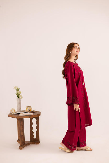 2PC Embroidered Dress - 1120