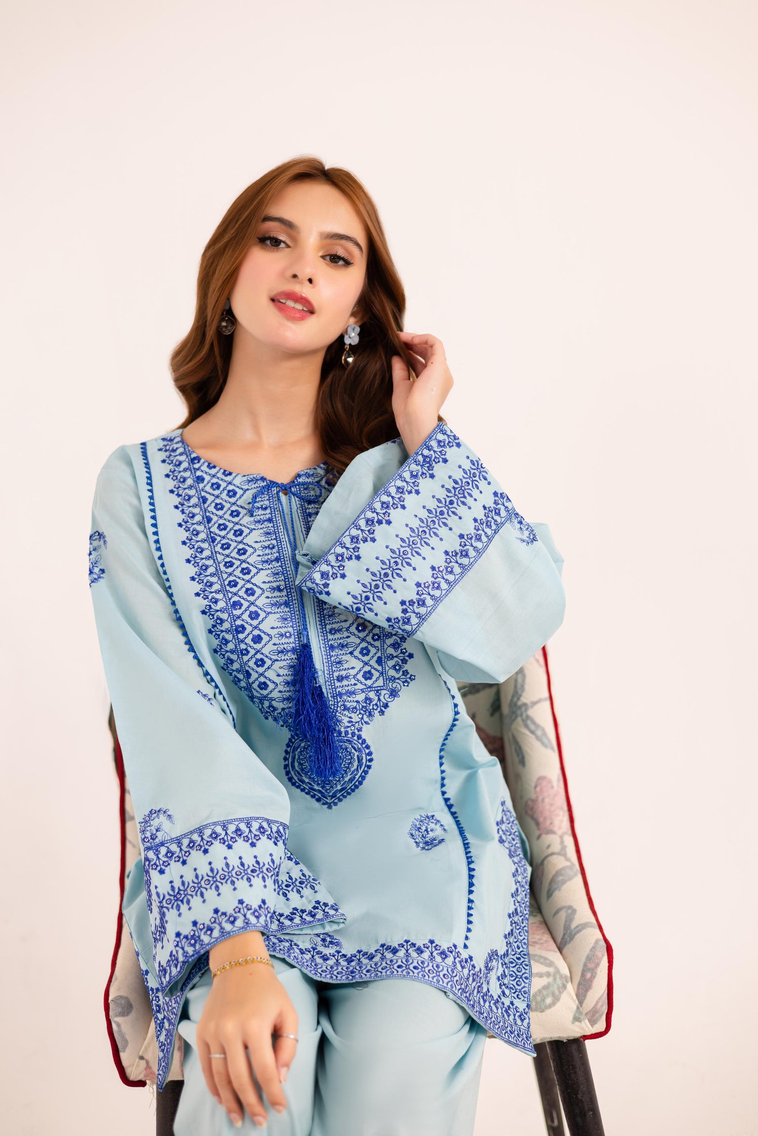 2PC Embroidered Dress - 1125