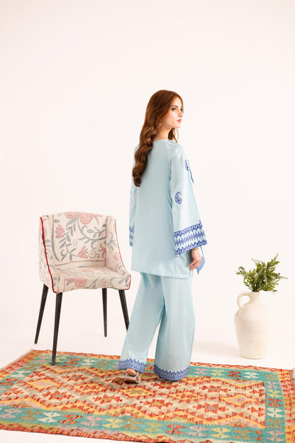 2PC Embroidered Dress - 1125