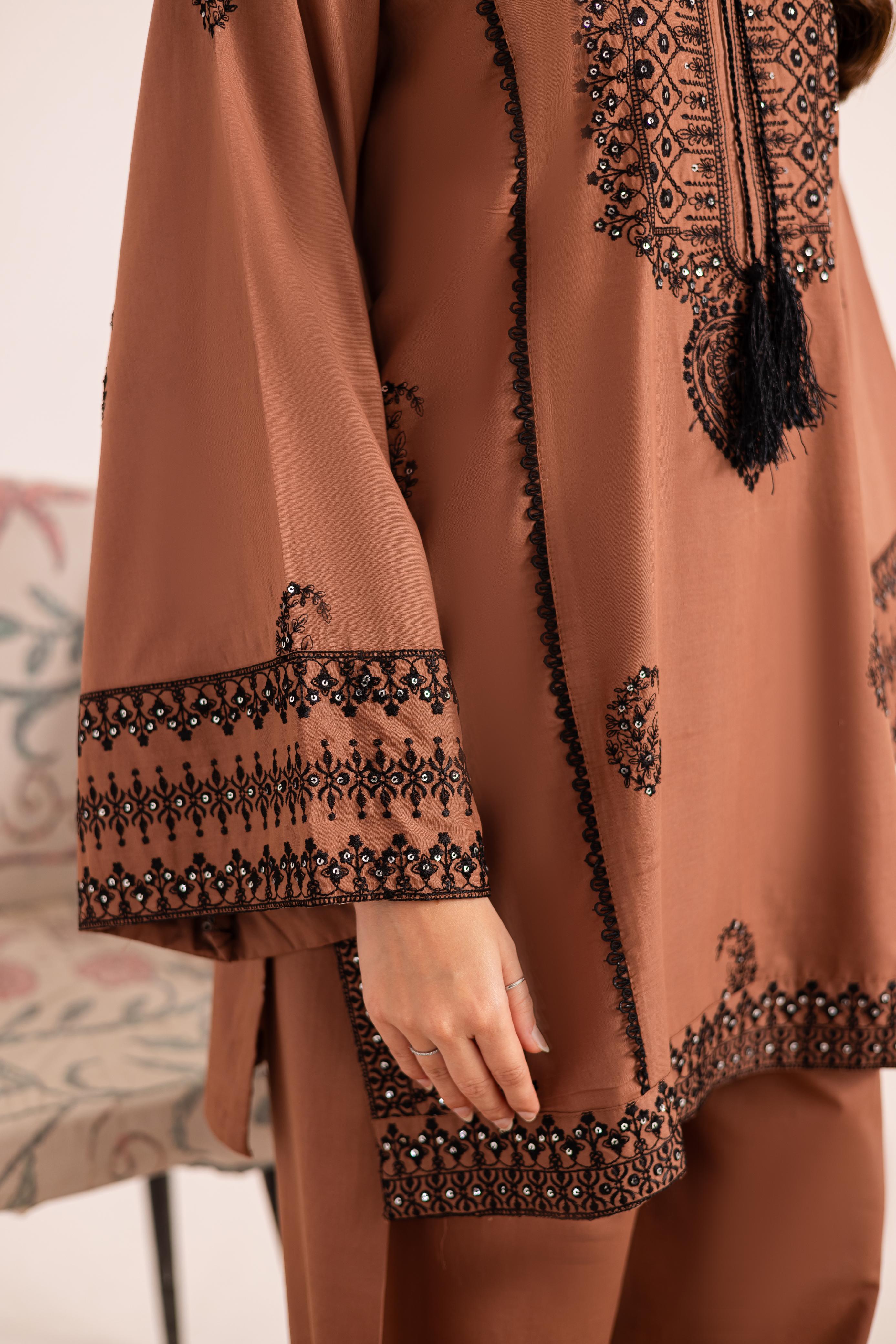 2PC Embroidered Dress - 1126