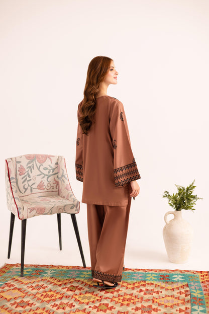 2PC Embroidered Dress - 1126