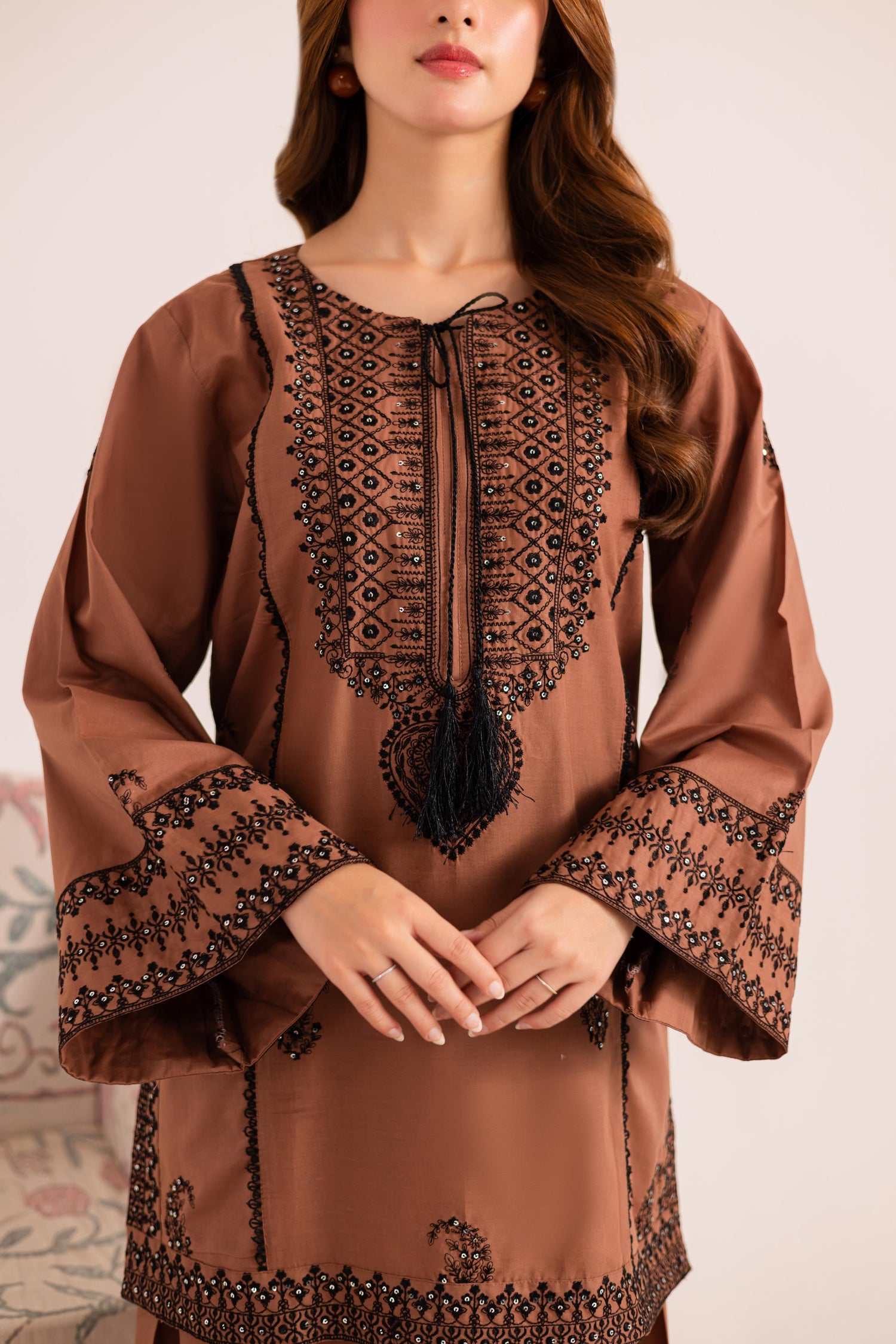 2PC Embroidered Dress - 1126