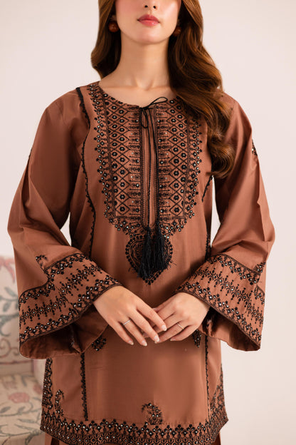 2PC Embroidered Dress - 1126