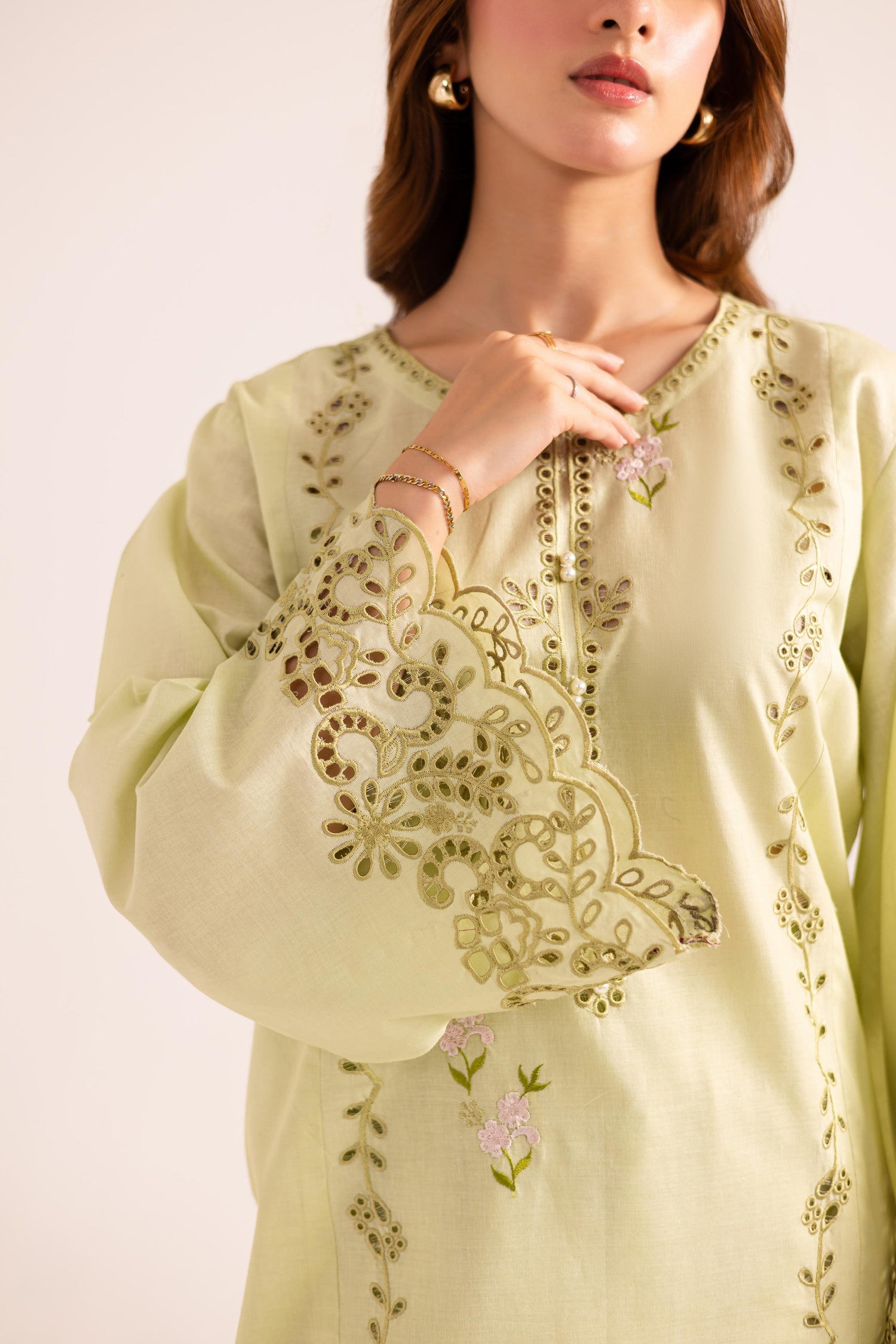2PC Embroidered Dress - 1122