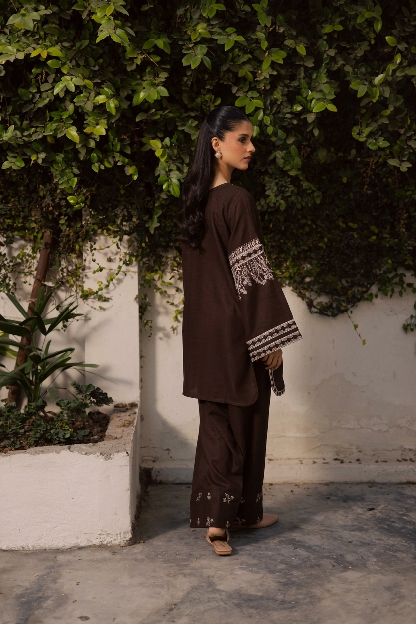2PC Summer Embroidered Dress - 1220