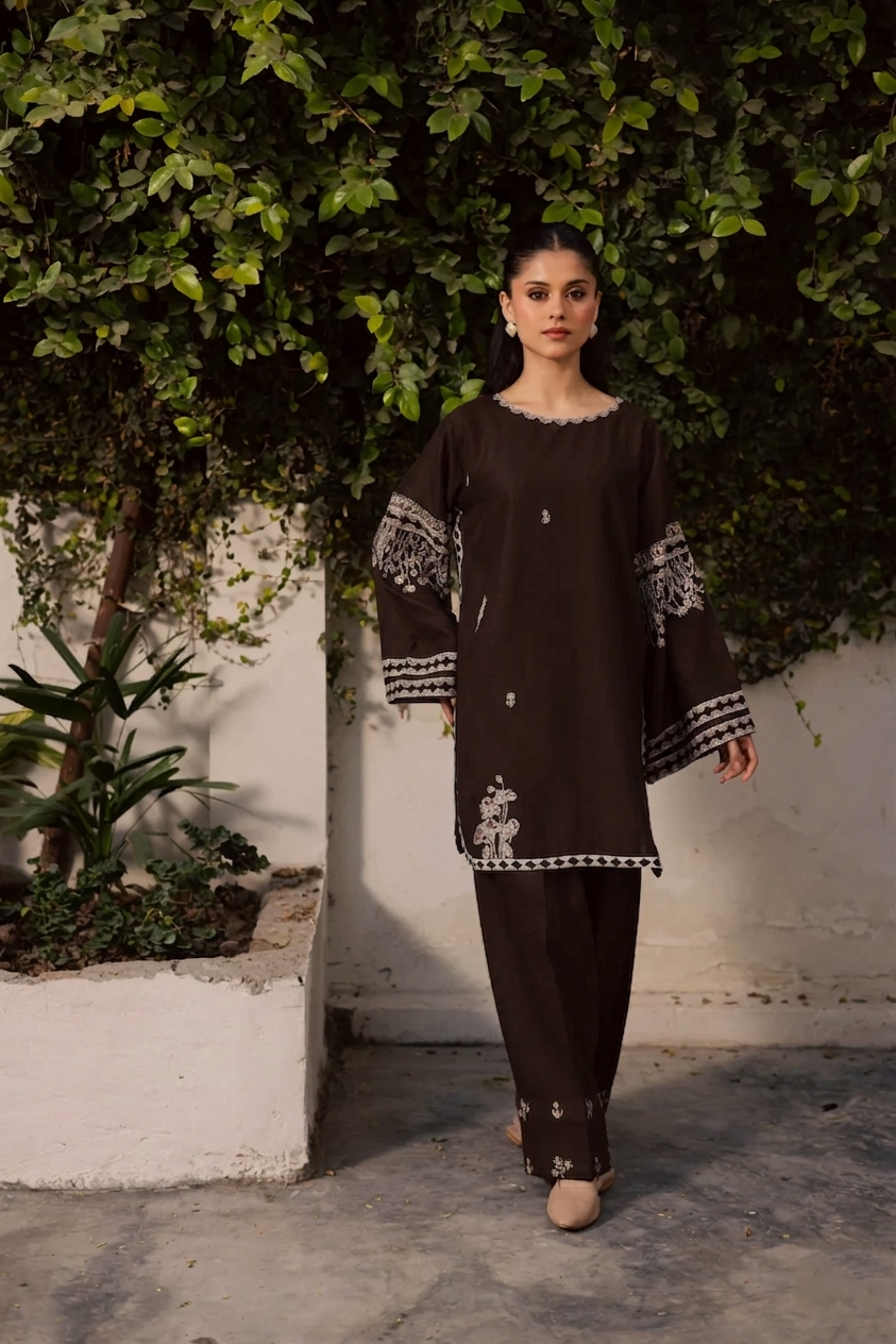 2PC Summer Embroidered Dress - 1220