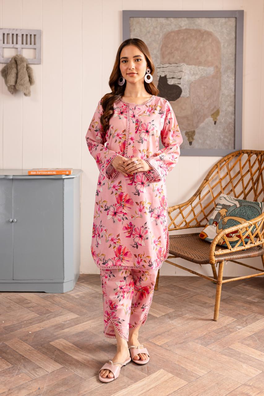 Stitched 2PC Lawn Suit - PRT036