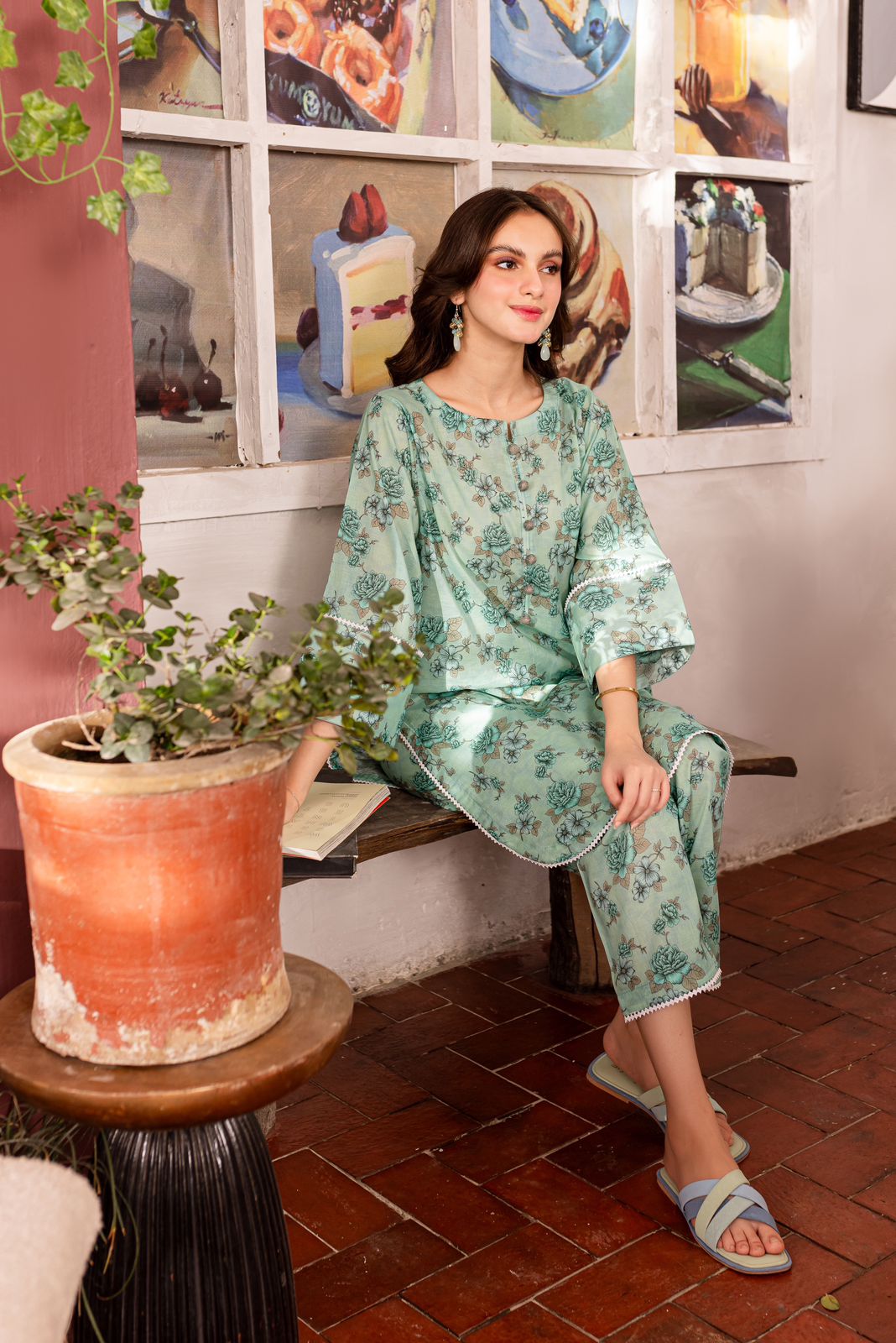 Stitched 2PC Lawn Suit - PRT003