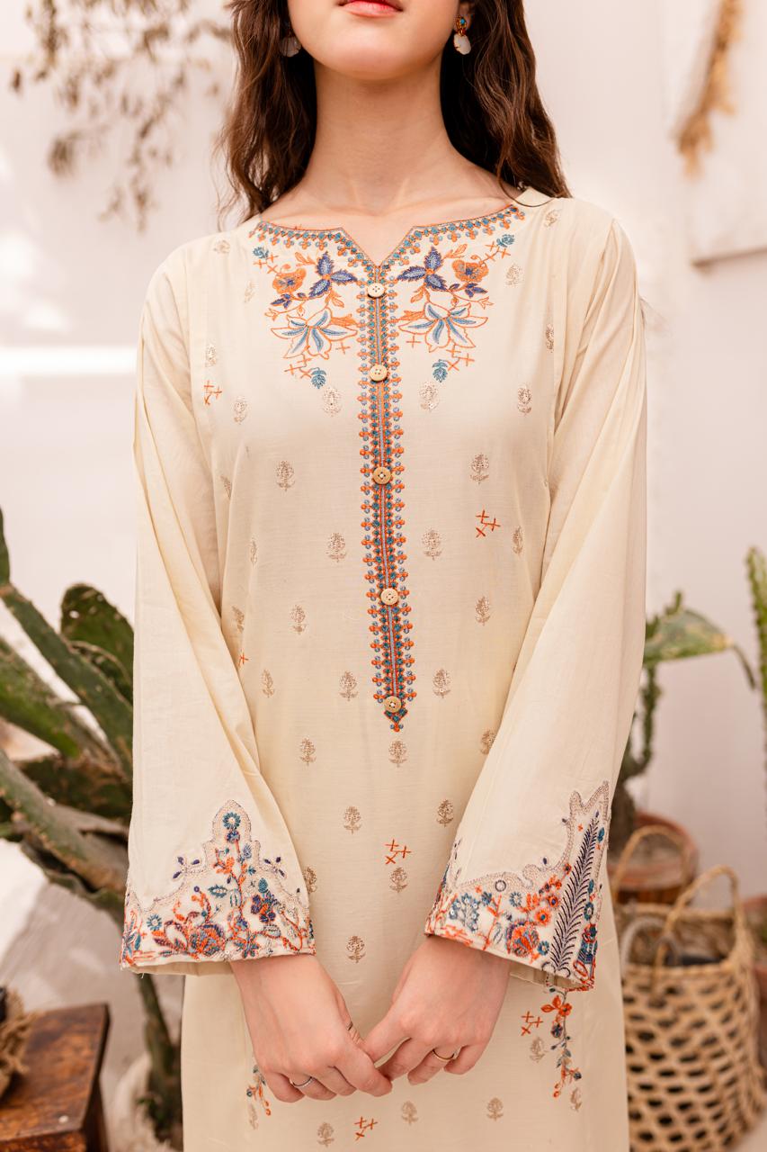 2PC Embroidered Dress-1048